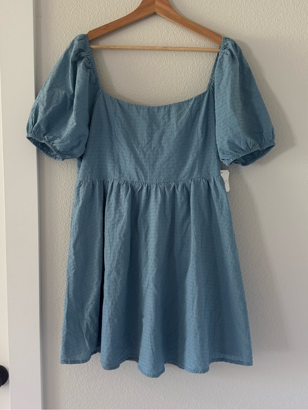 🩵 NWT Altar’d State Blue Puff Sleeve Babydoll Mini Dress  XL🩵